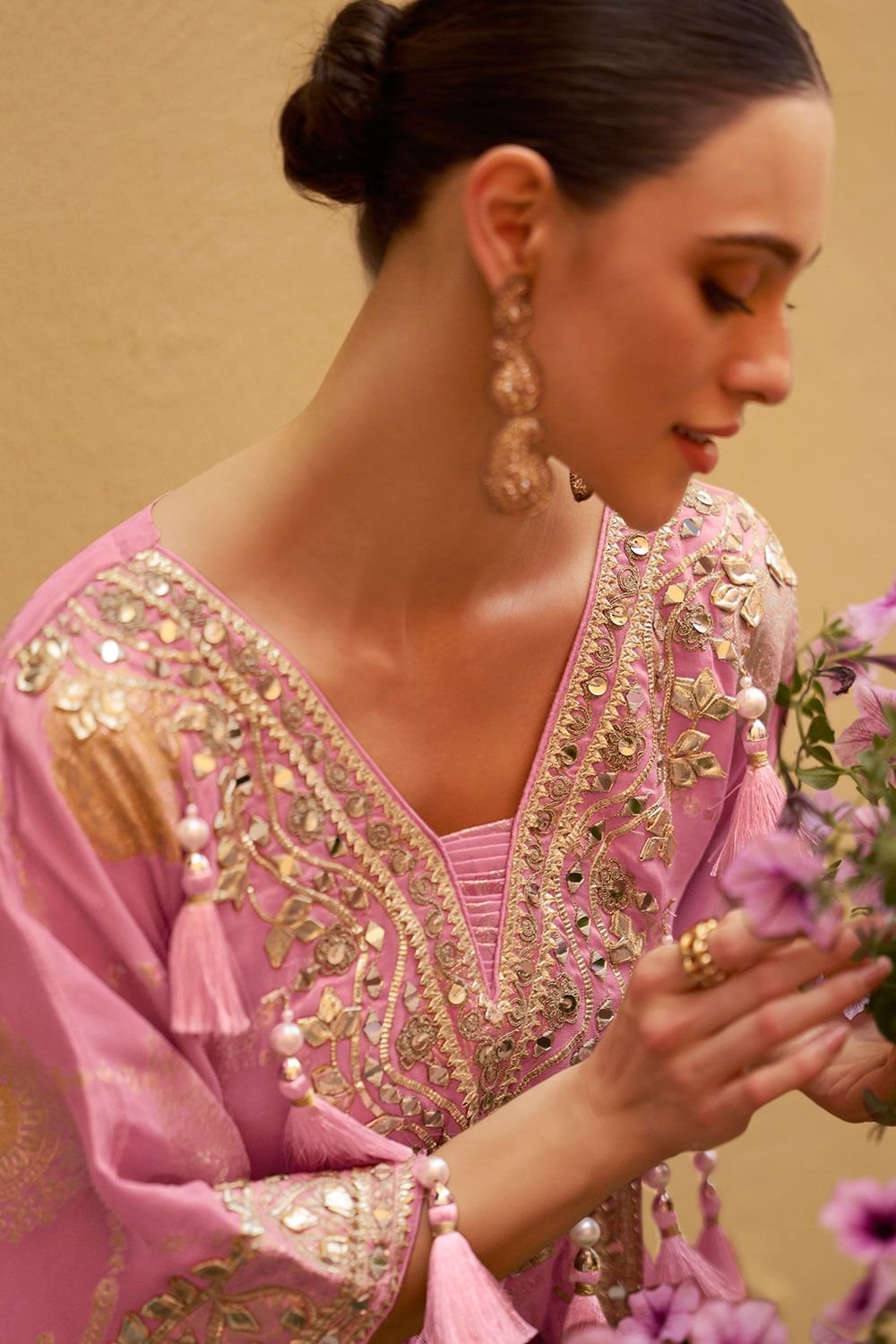 Pink Silk Salwar Kameez - SFSMT51203R