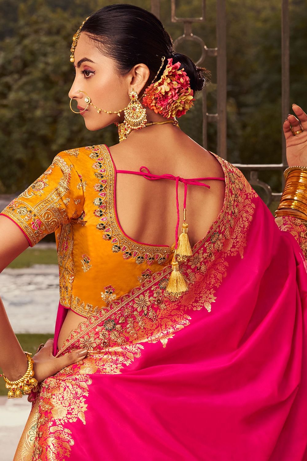 Rani Banarasi Bridal Lehenga Choli In Zarkan Cut Work SFSJDN30805