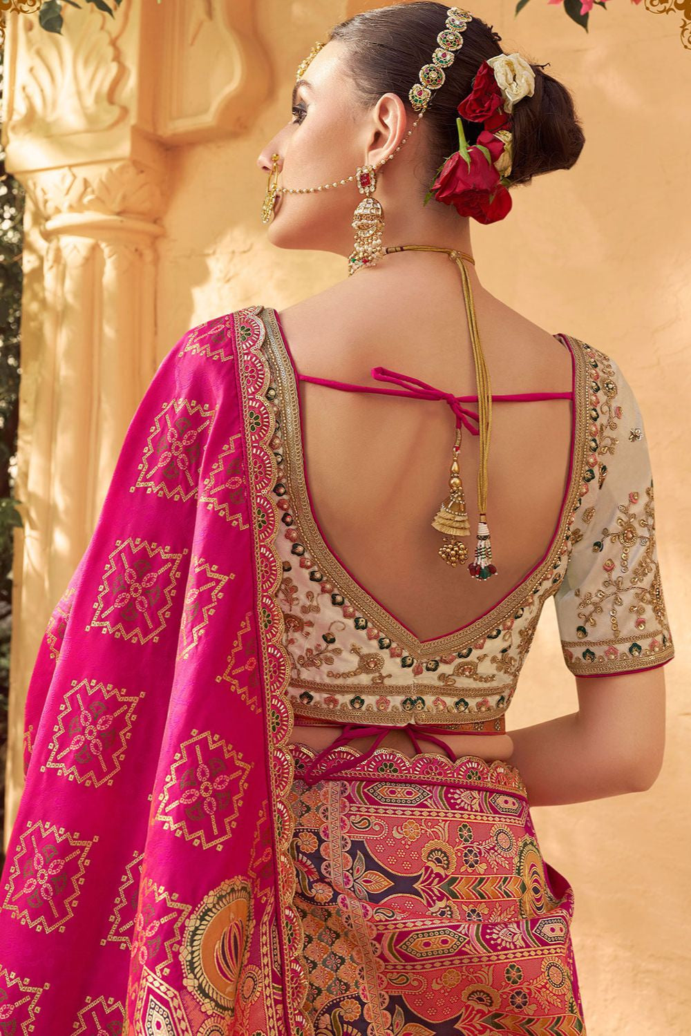 Off White Banarasi Lehenga Choli - SFSA505201