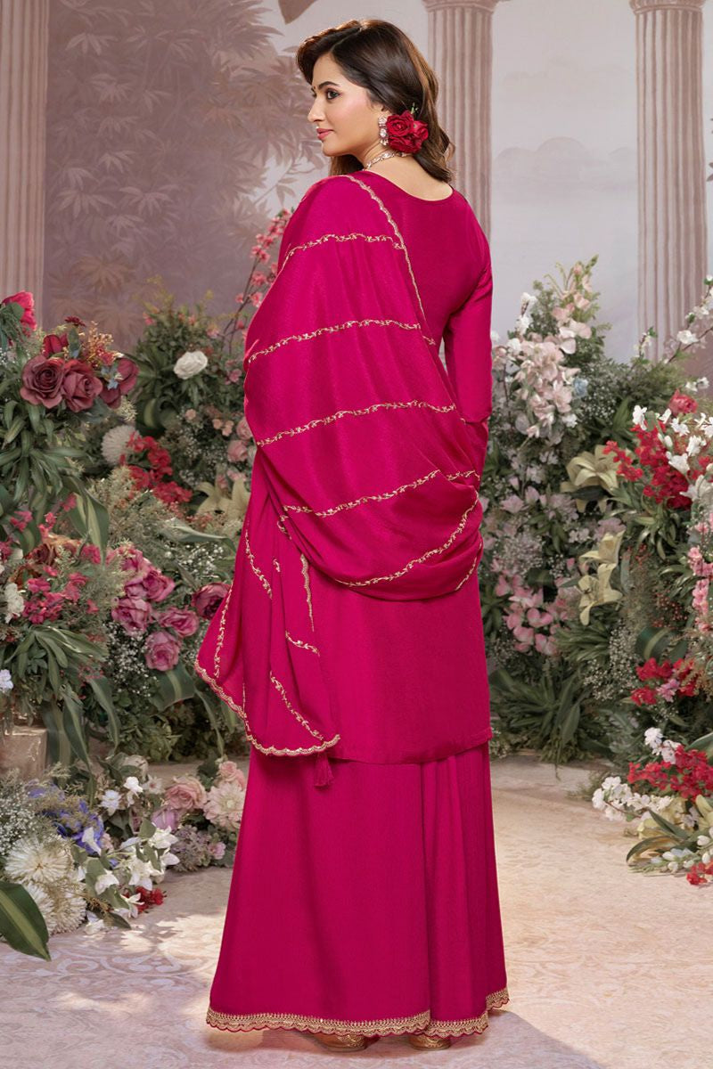 Rani Pink Dola Silk Salwar Kameez - SFVNF2115R