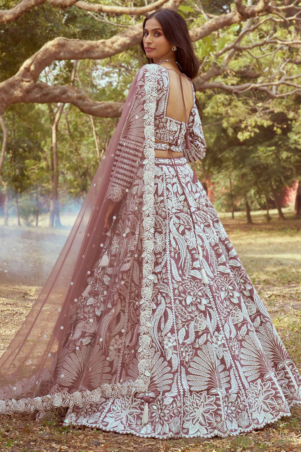 Pink Satin Silk Wedding Reception Lehenga Choli SFROY522473