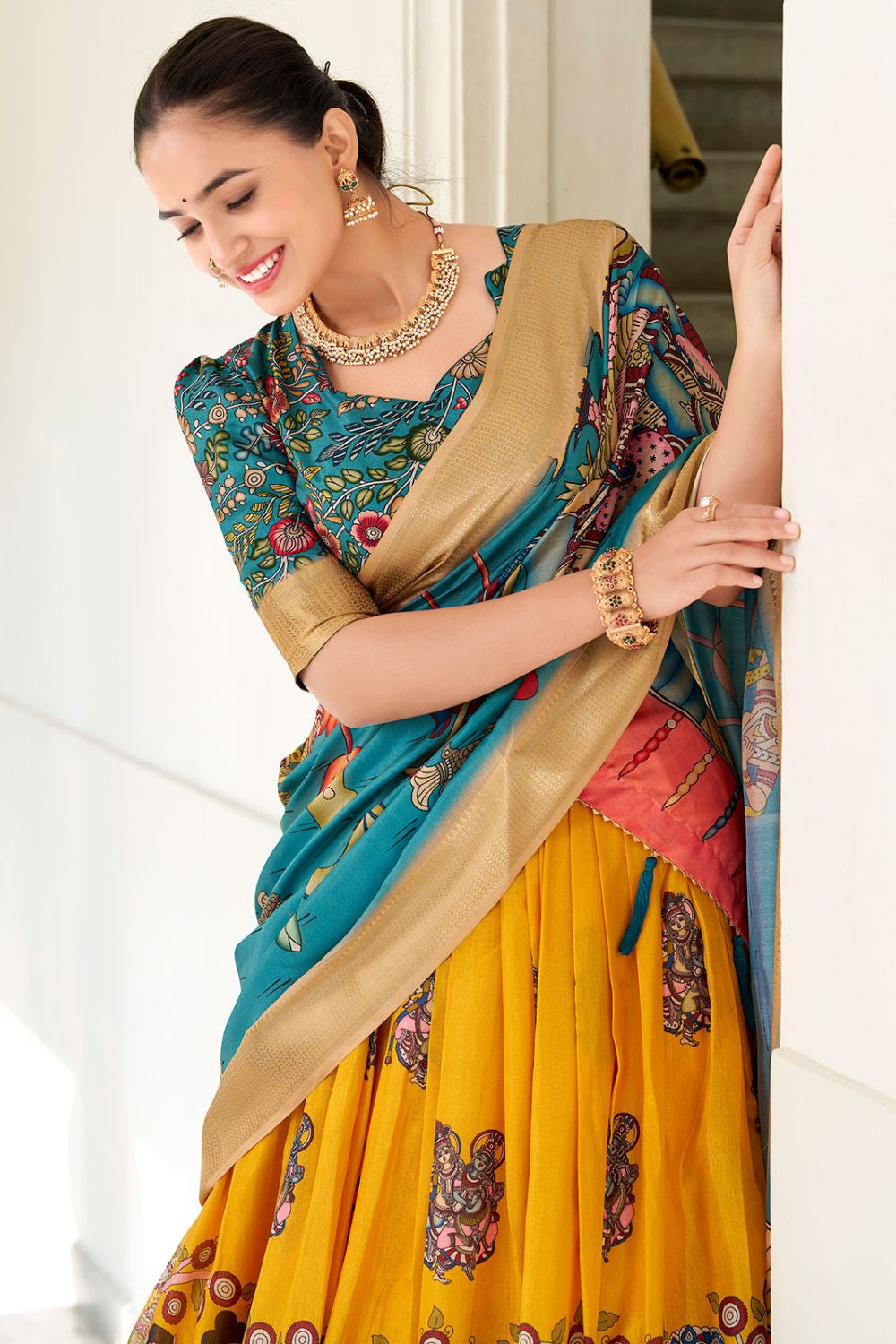 Yellow Dola Silk Partywear Lehenga Choli SFROY503703