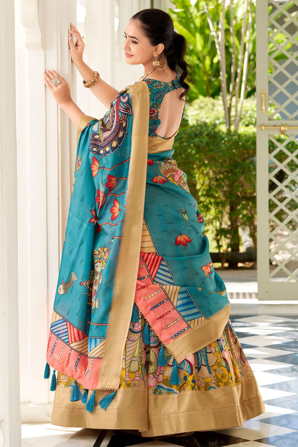 Yellow Dola Silk Partywear Lehenga Choli SFROY503703