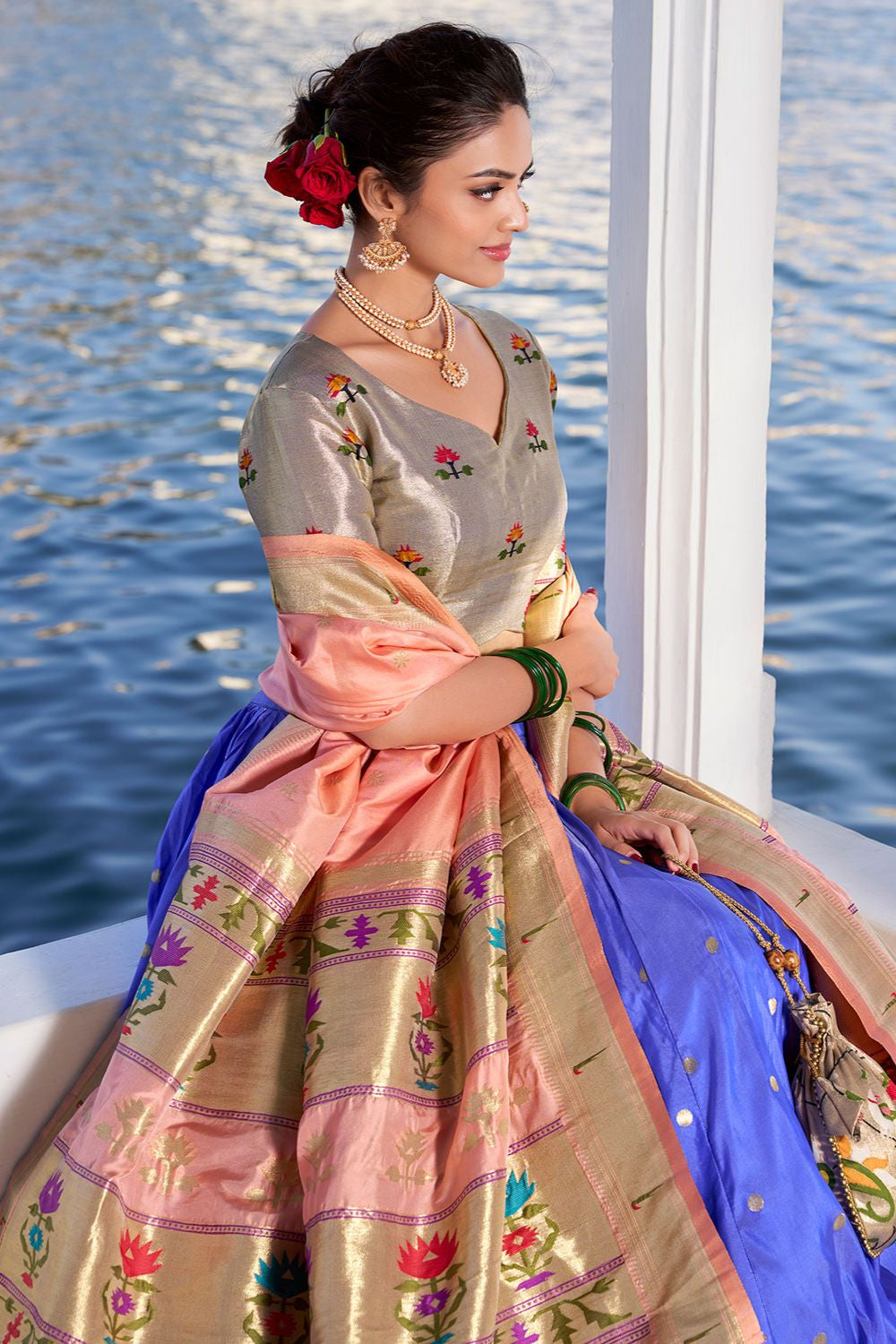 Purple Sangeet Silk Partywear Lehenga Choli Set SFROY508202R