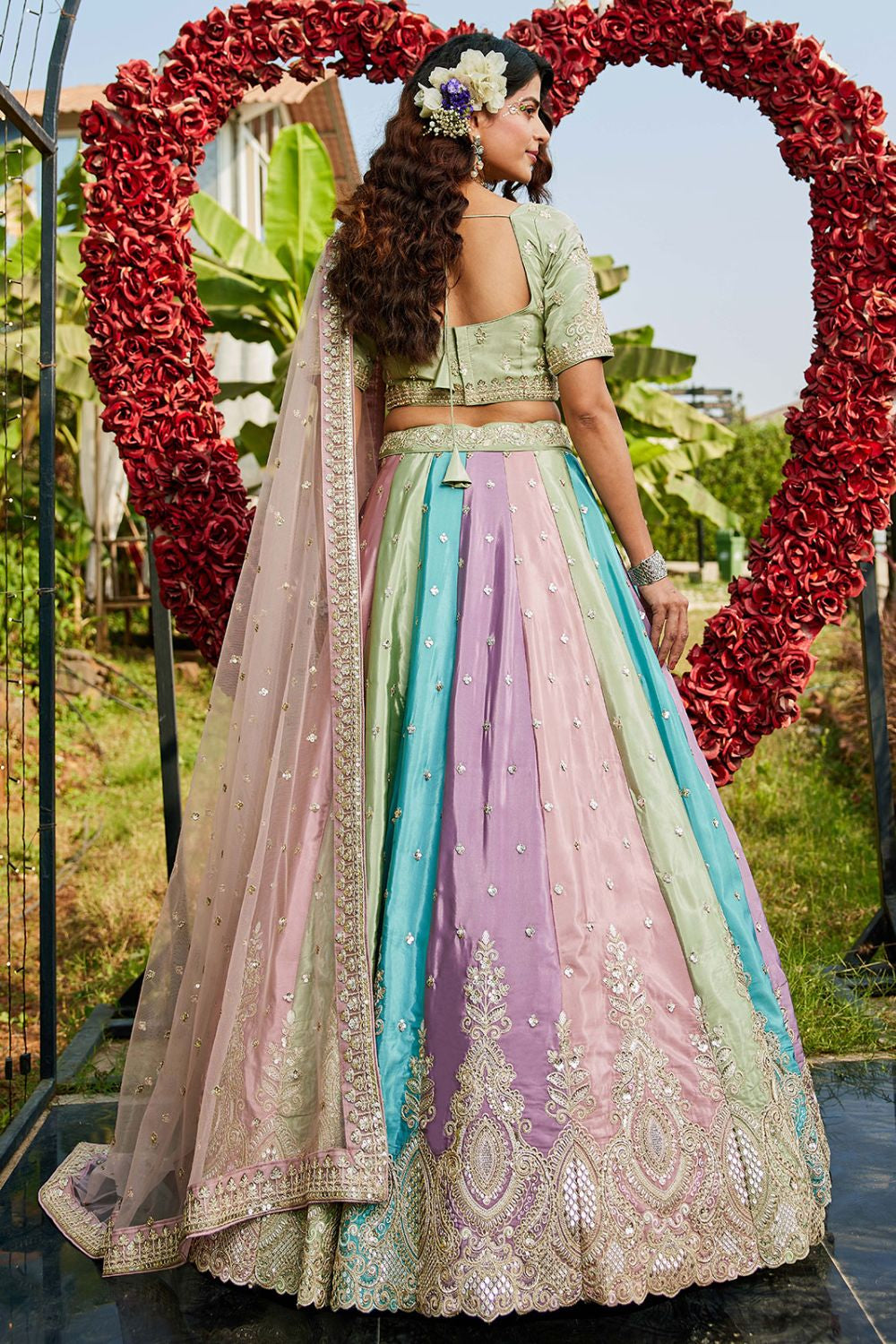 Yellow Wedding Party Organza Designer Lehenga Choli SFROY509008