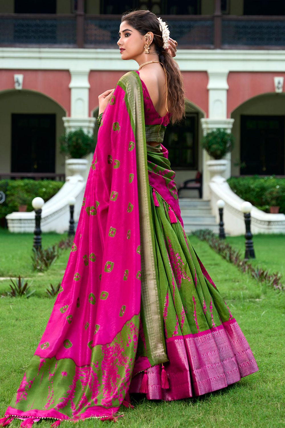 Green Silk Navratri Lehenga Choli SFROY535302
