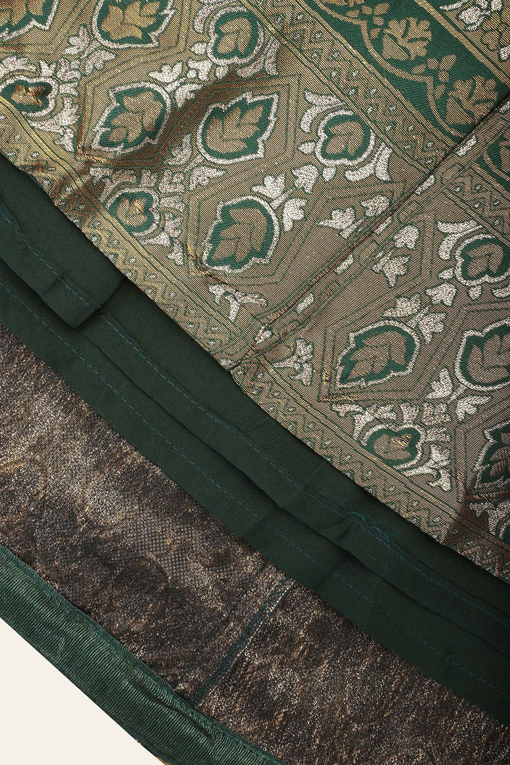 Green Jacquard Navratri Lehenga Choli In Zari Work SFROY537101