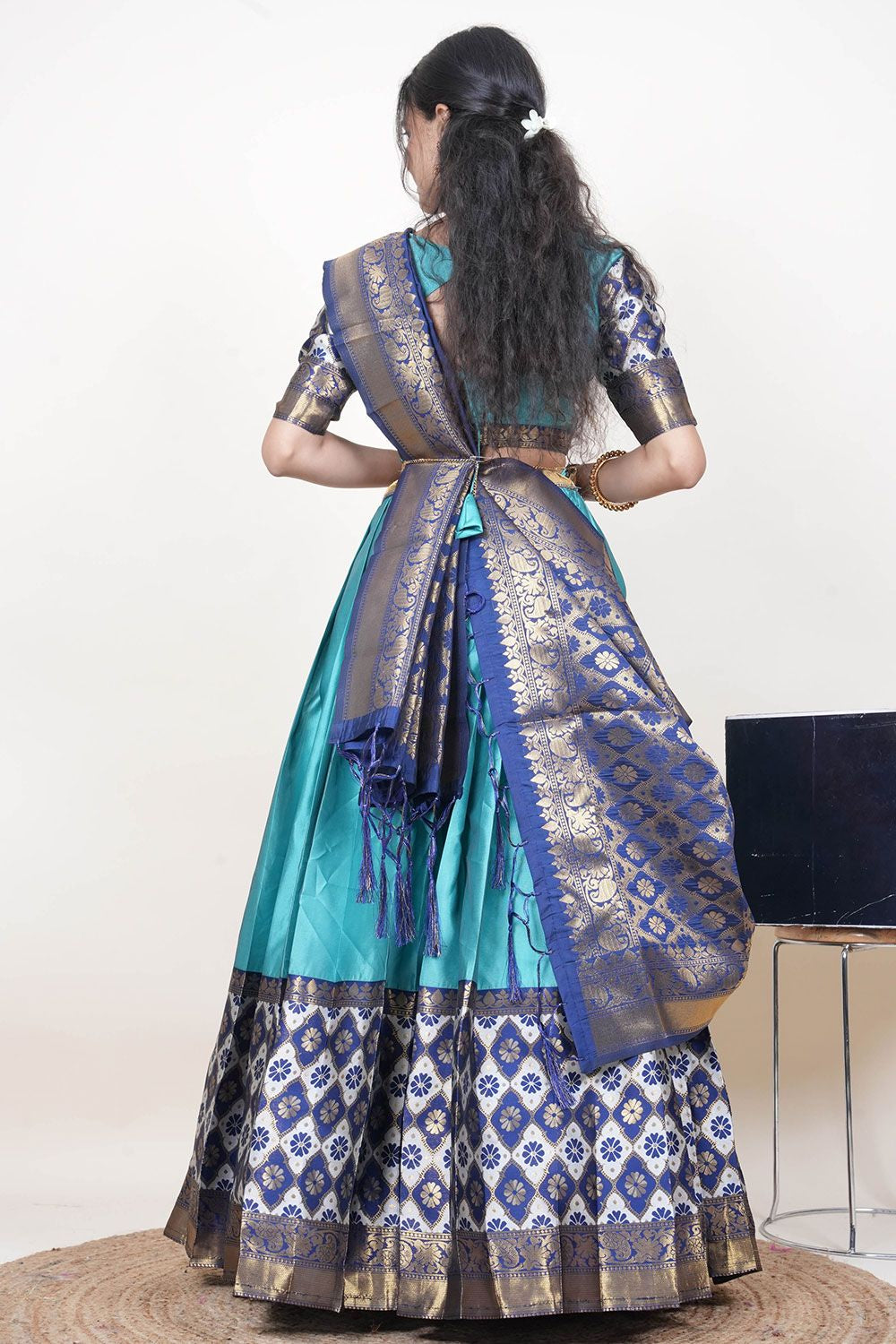 Turquoise Silk Sangeet Lehenga Choli SFROY538502