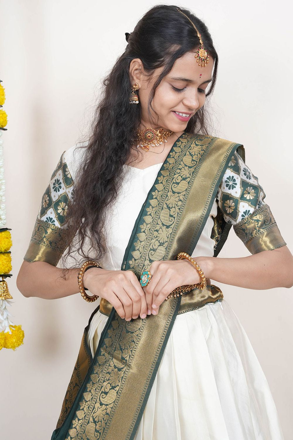 White Silk Sangeet Lehenga Choli SFROY538504