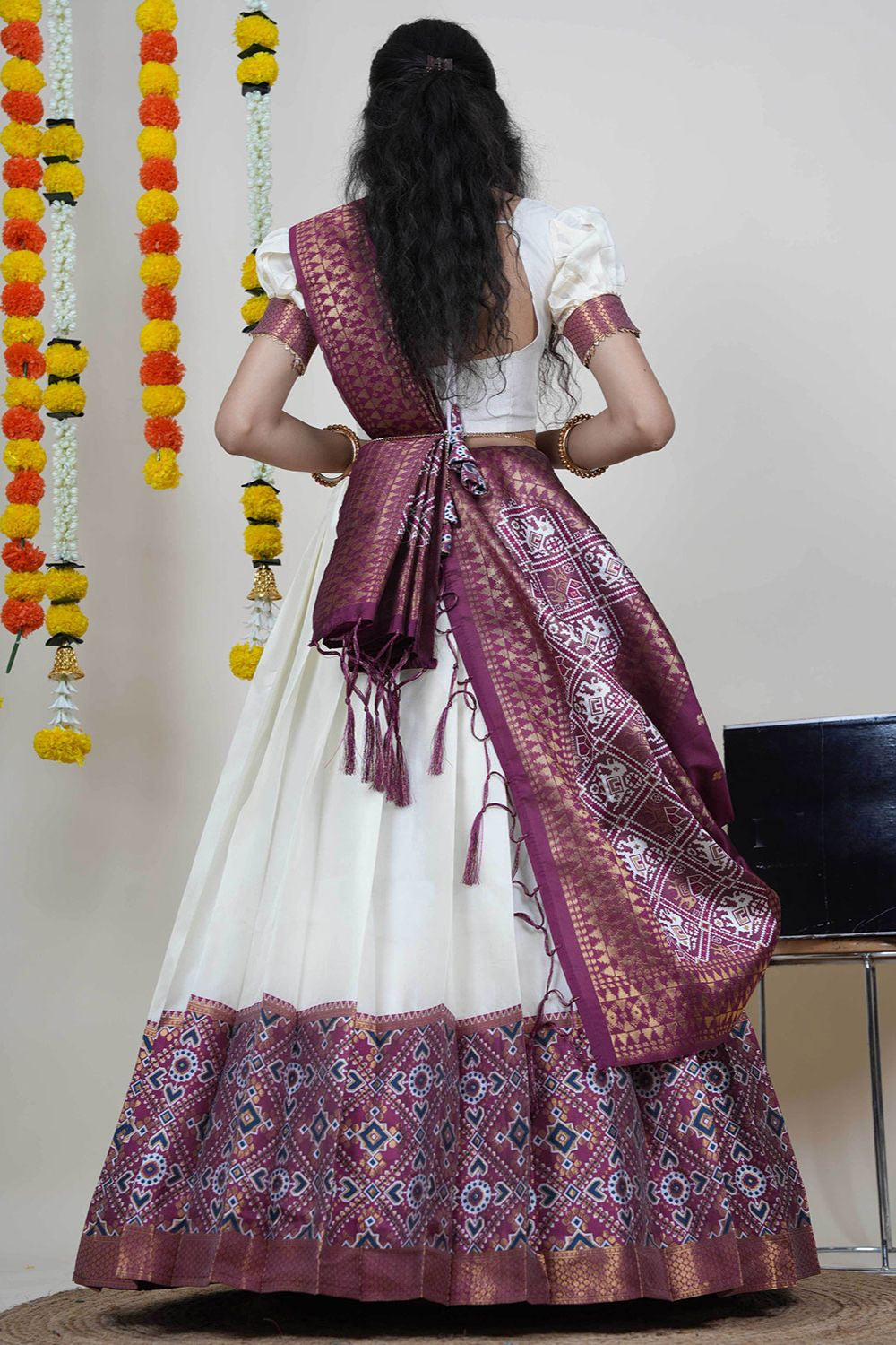 White Silk Sangeet Lehenga Choli SFROY539102