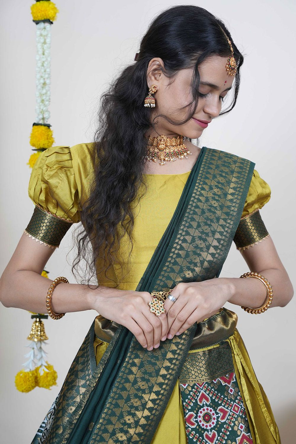 Yellow Silk Sangeet Lehenga Choli SFROY539105