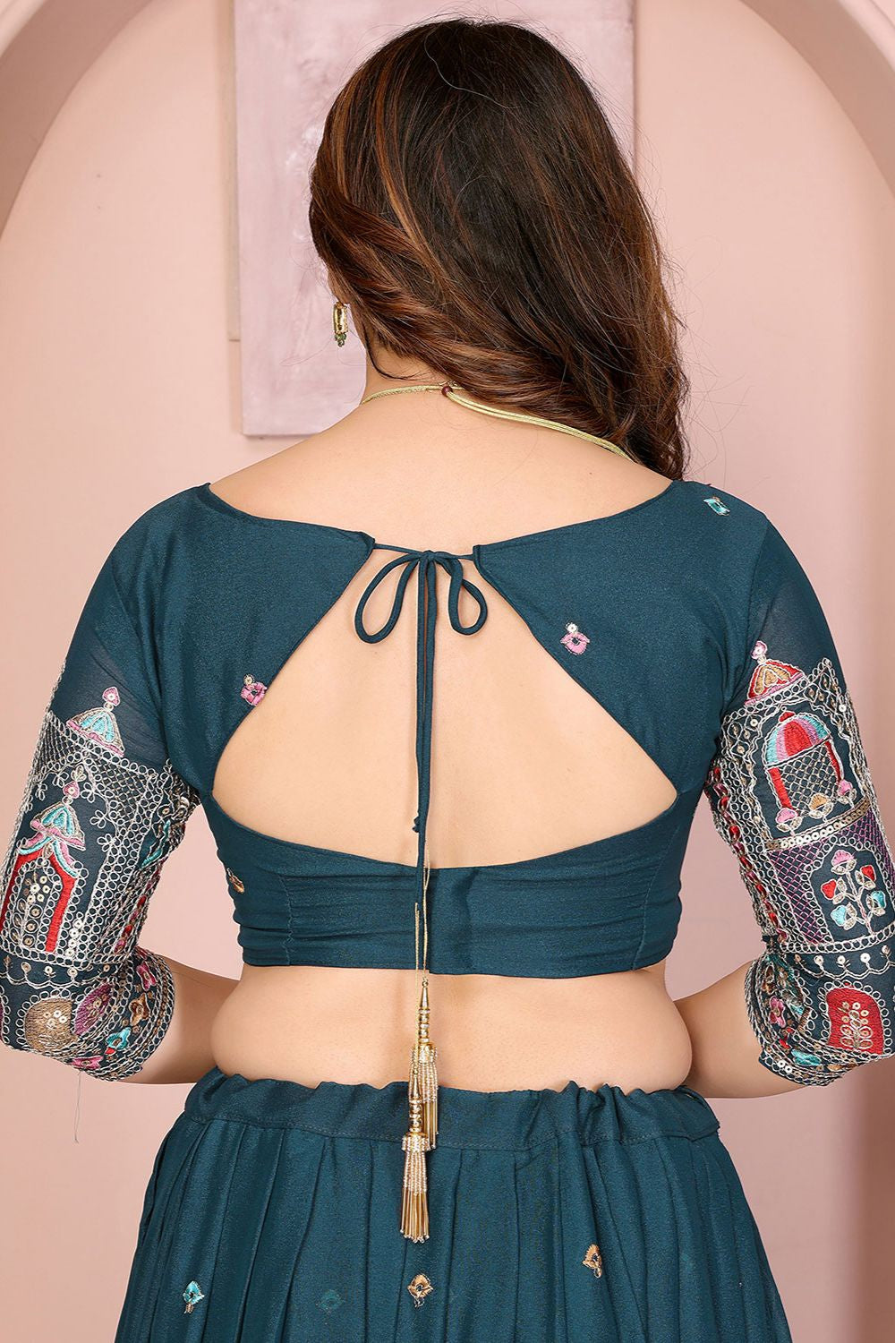 Blue Georgette Lehenga Choli - SFROY457905