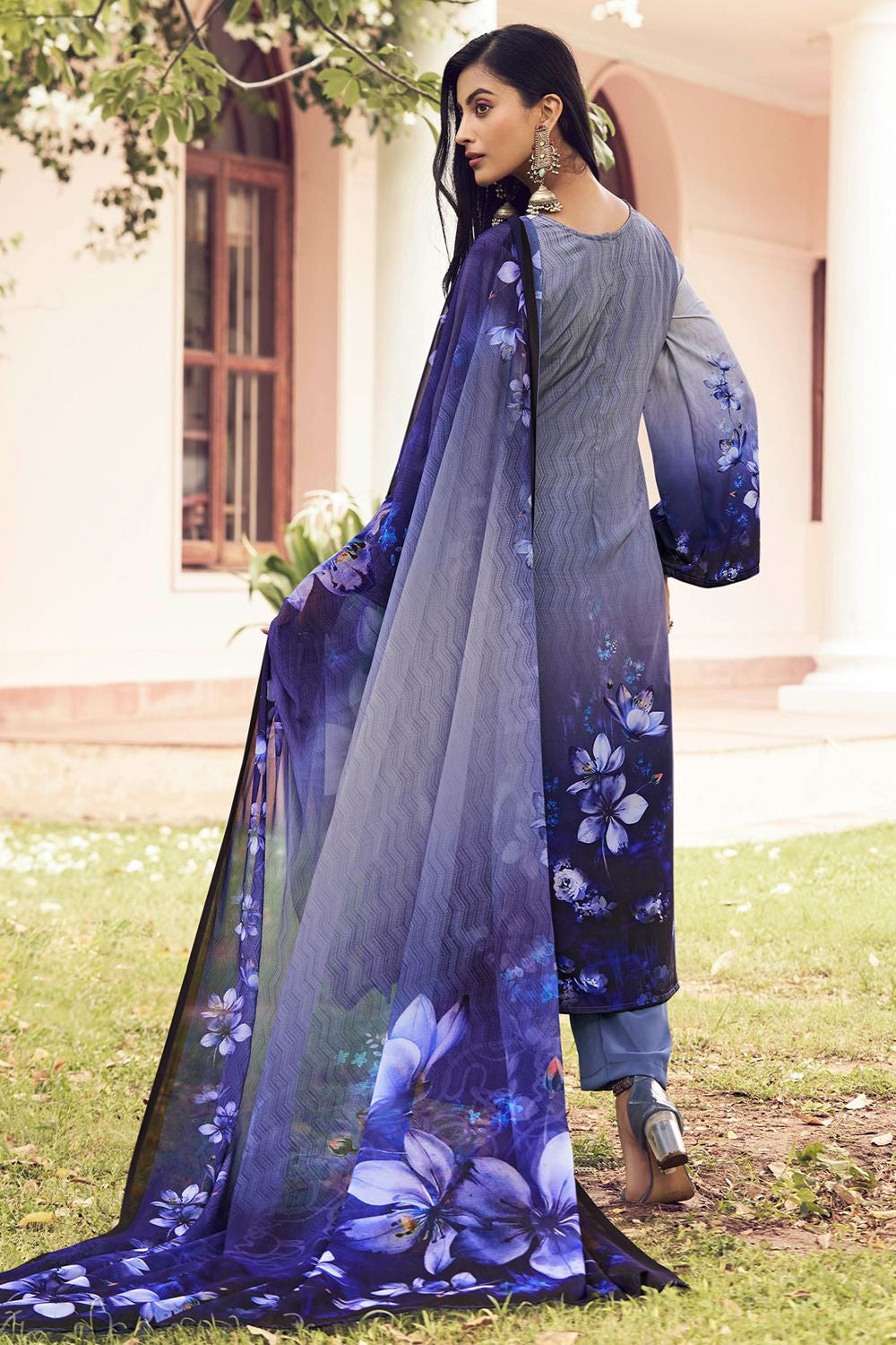 Purple Crepe Salwar Kameez - SFROY549810