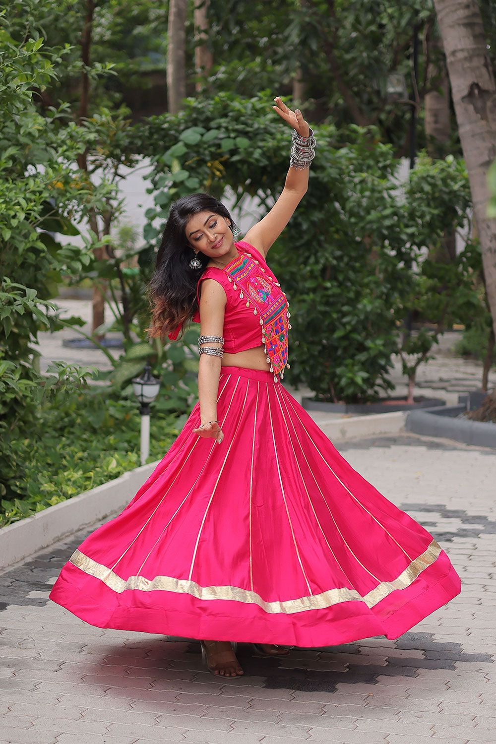 Rani Pink Silk Navratri Chaniya Choli SFROY553201R