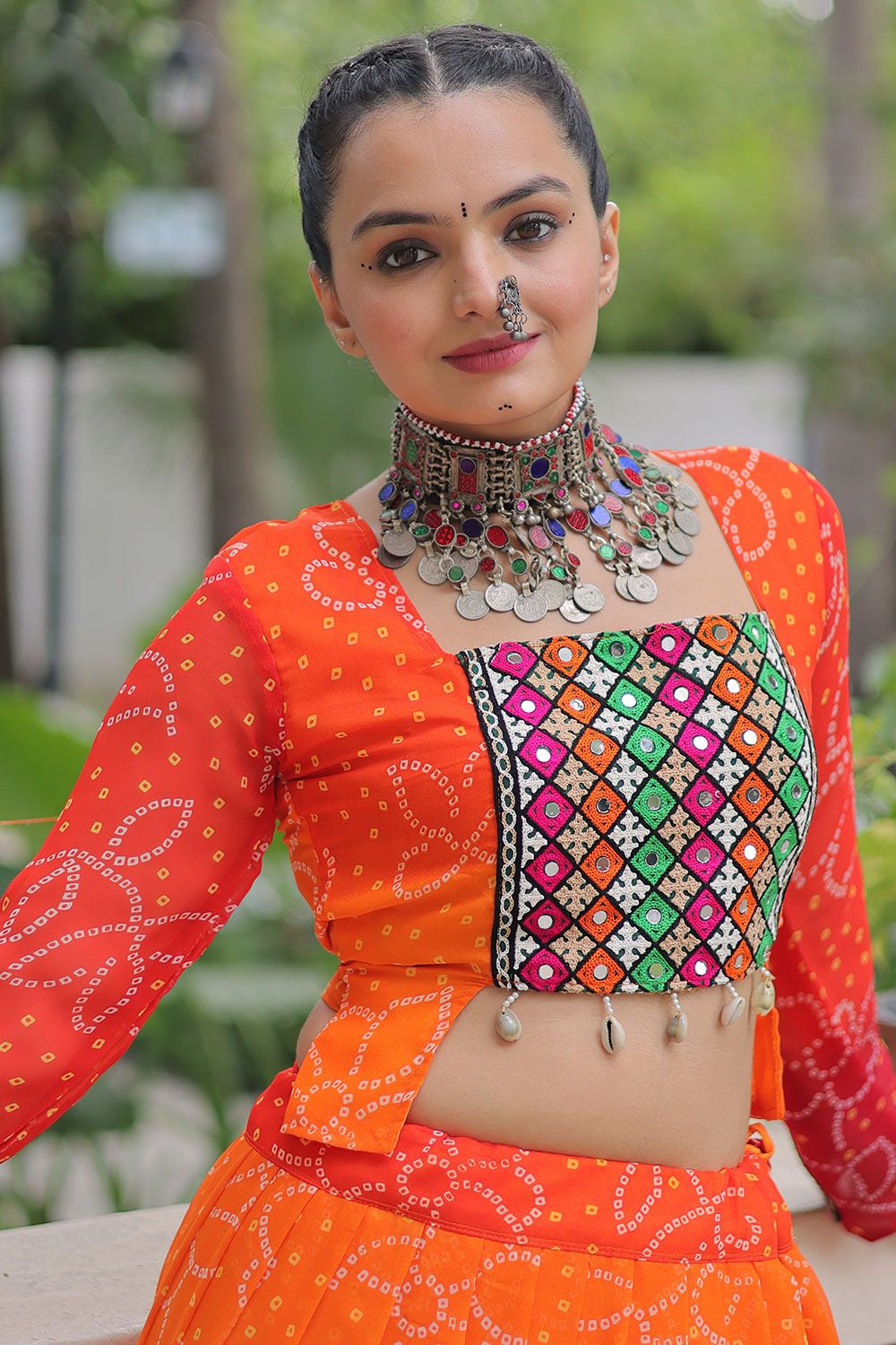 Orange Georgette Navratri Chaniya Choli SFROY555001R