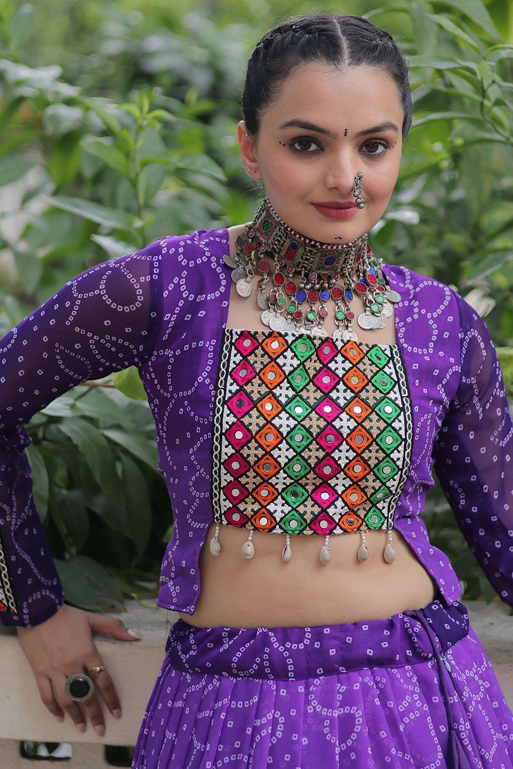 Purple Georgette Navratri Chaniya Choli SFROY555002R