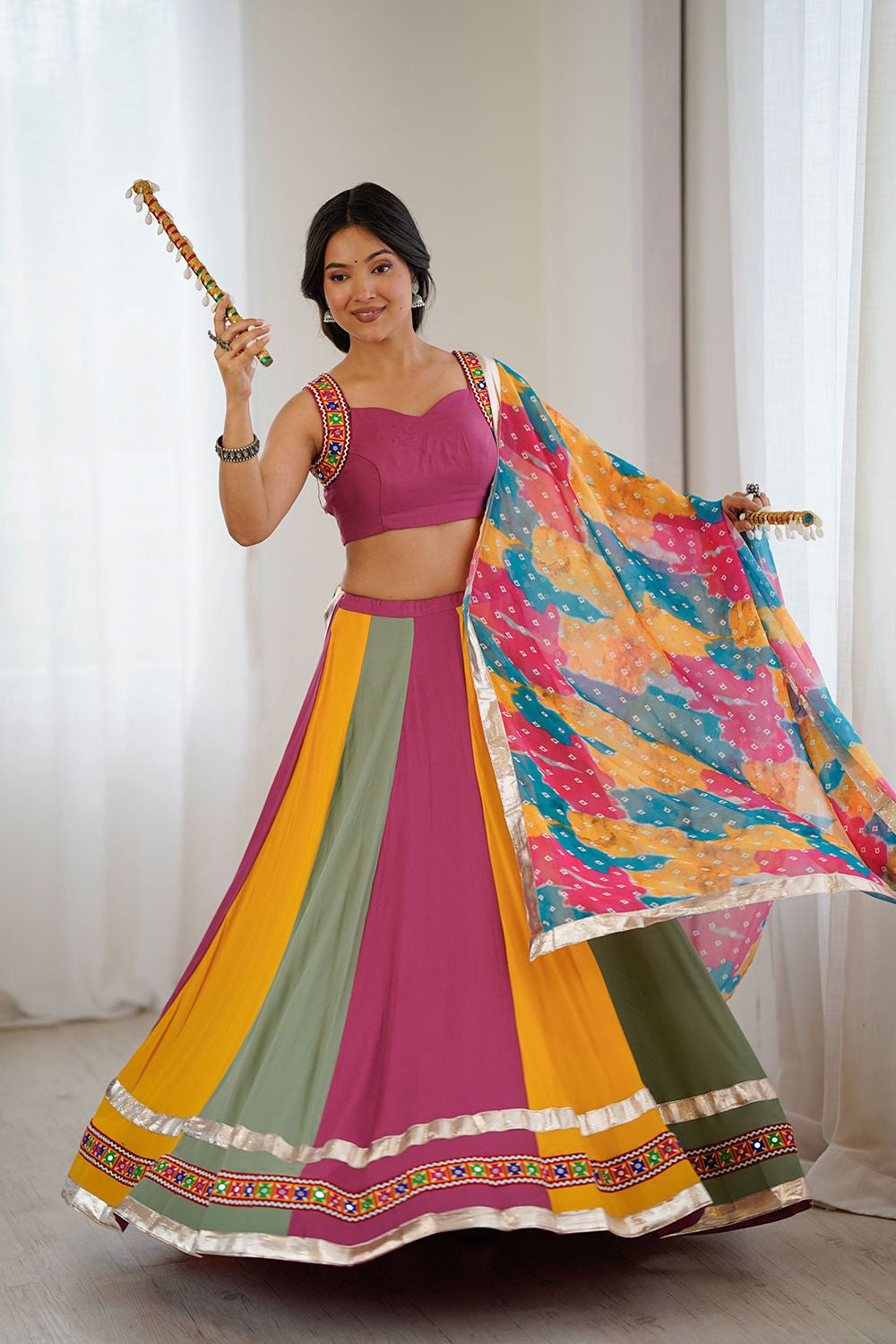 Pink Rayon Navratri Chaniya Choli SFROY555101R