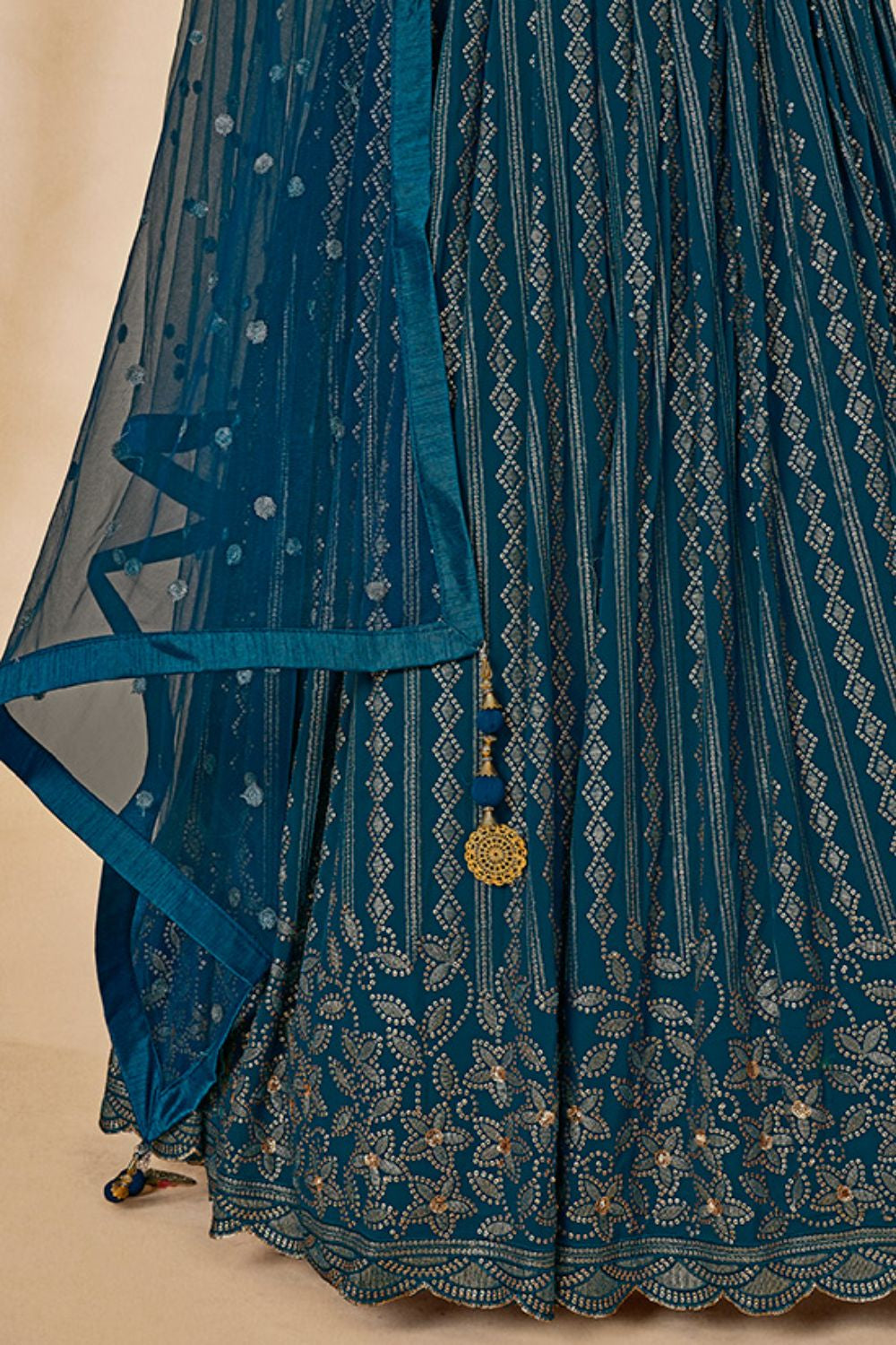 Blue Georgette Evening Lehenga Choli SFARY14503