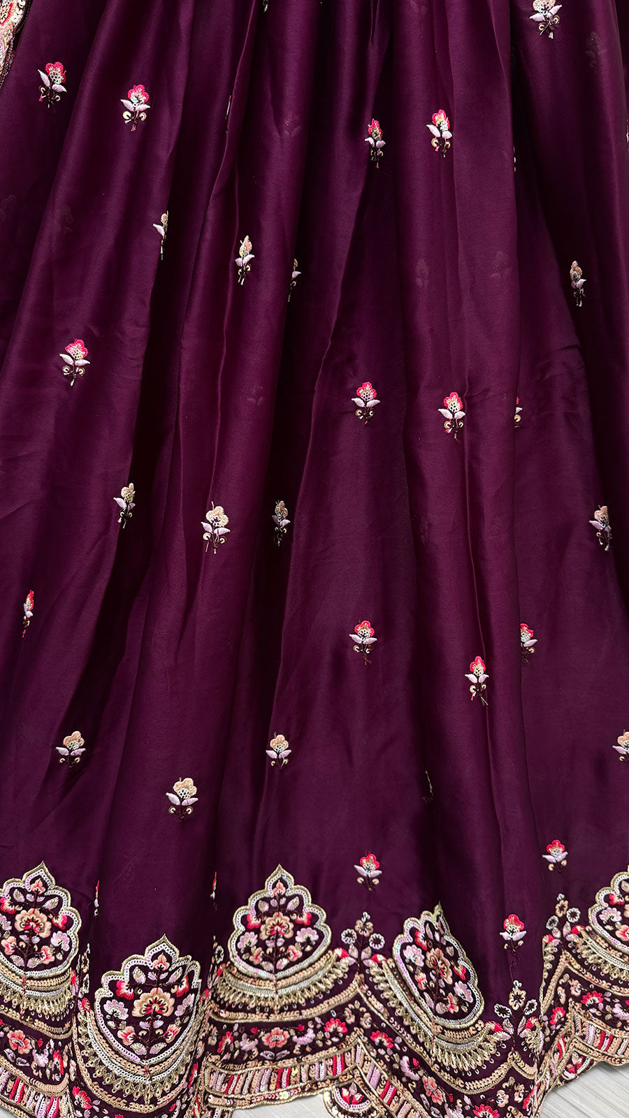 Purple Silk Designer Lehenga Choli For Engagement SFANJ2940