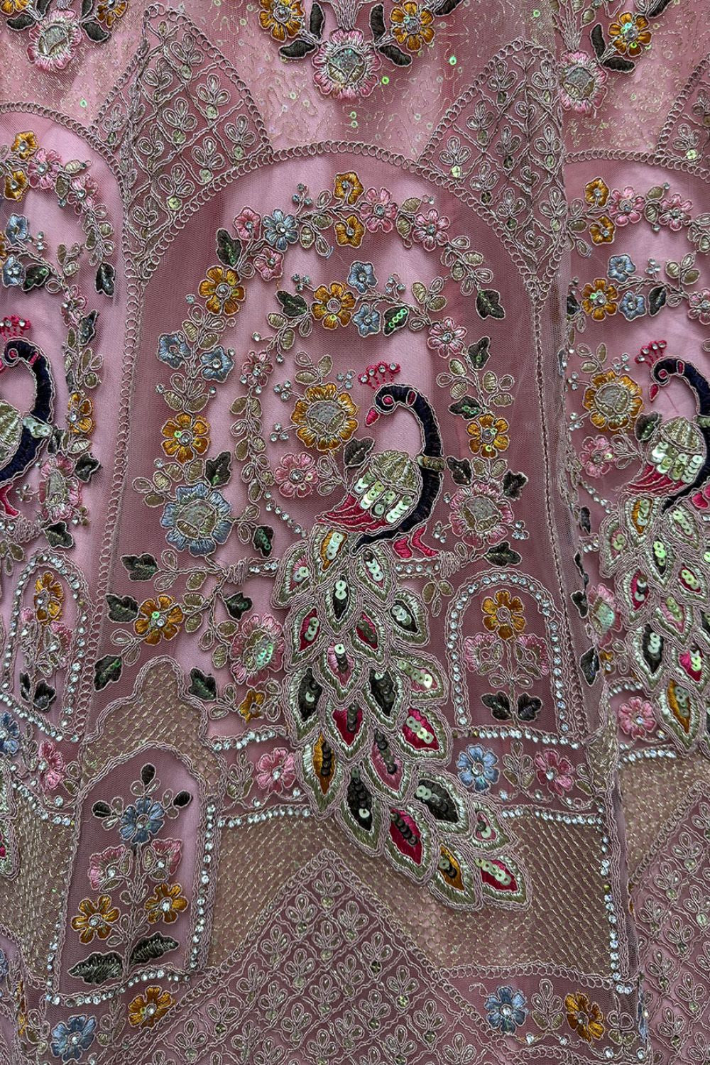 Peach Net Designer Lehenga Set SFANJ2953