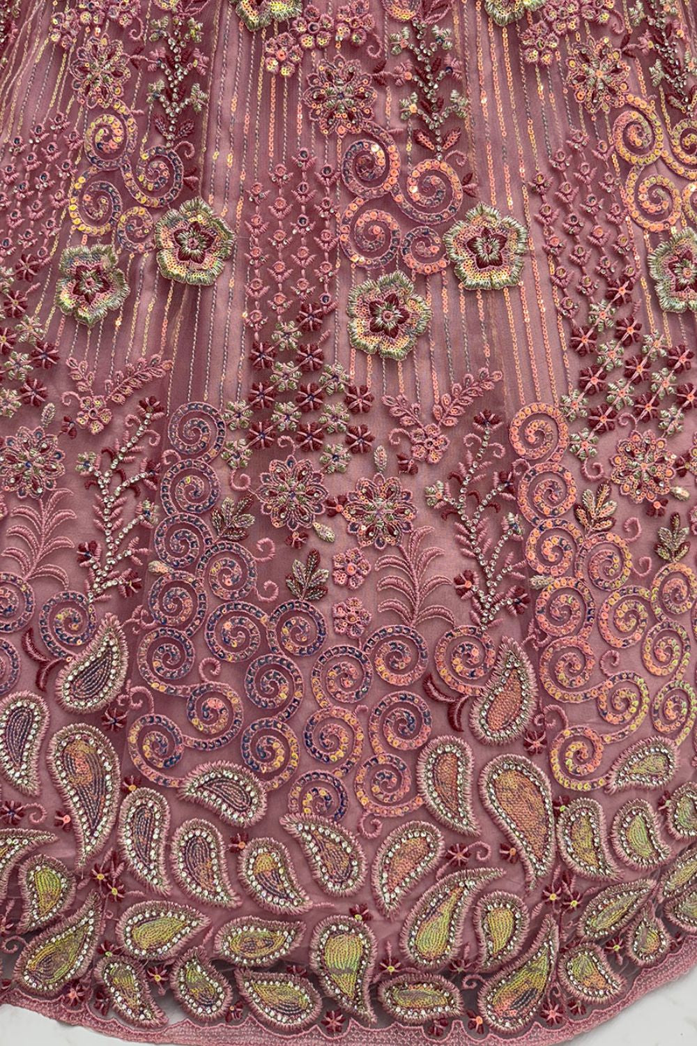 Pink Net Lehenga Choli - SFANJ3130