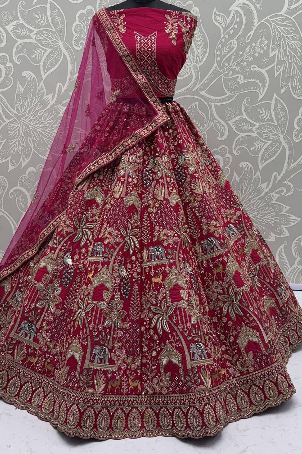 Pink Silk Lehenga Choli - SFANJ3132