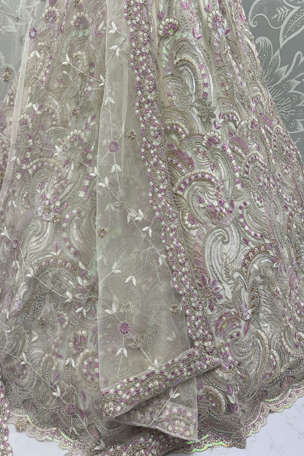 White Net Lehenga Choli - SFANJ3138