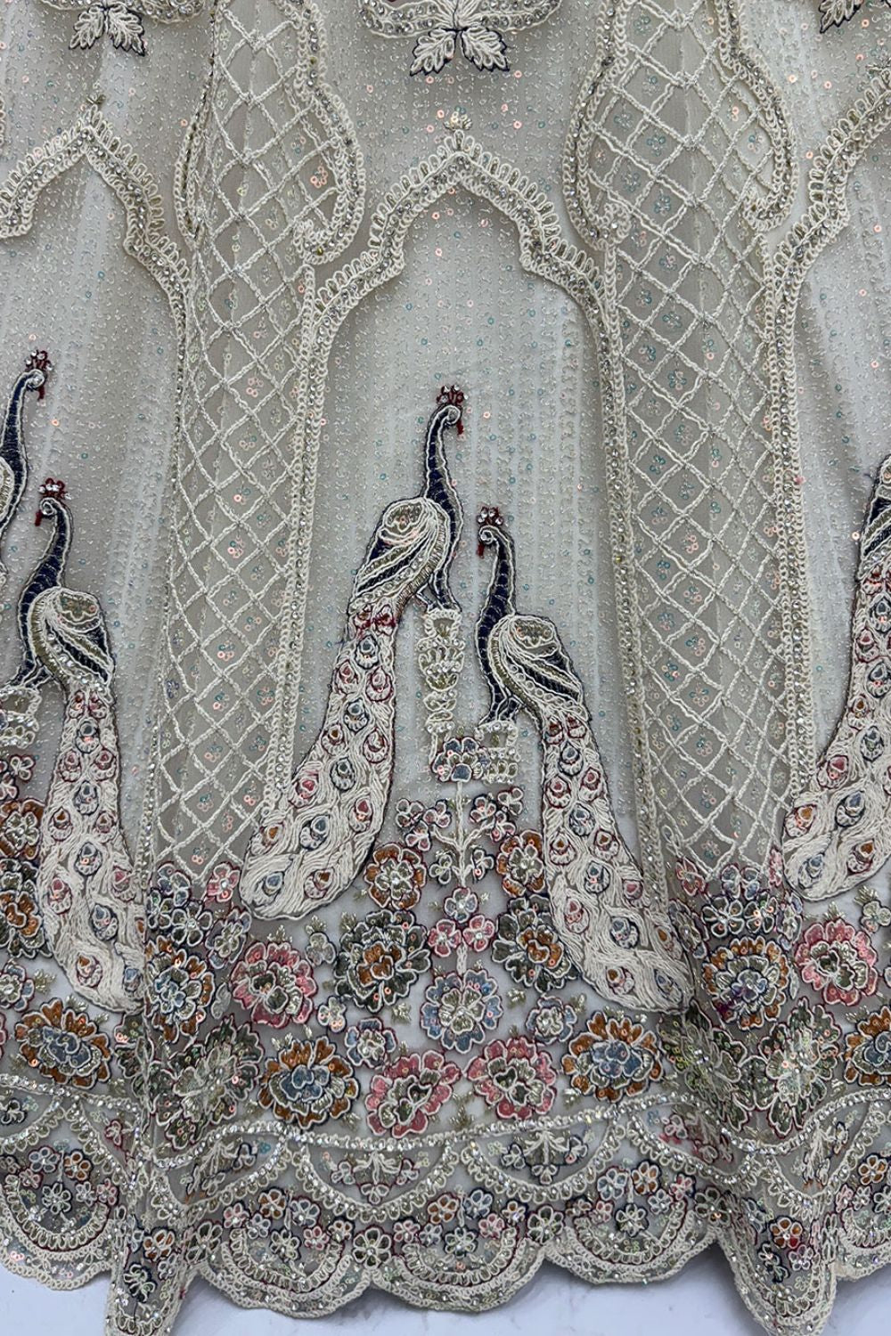 White Net Lehenga Choli - SFANJ3212