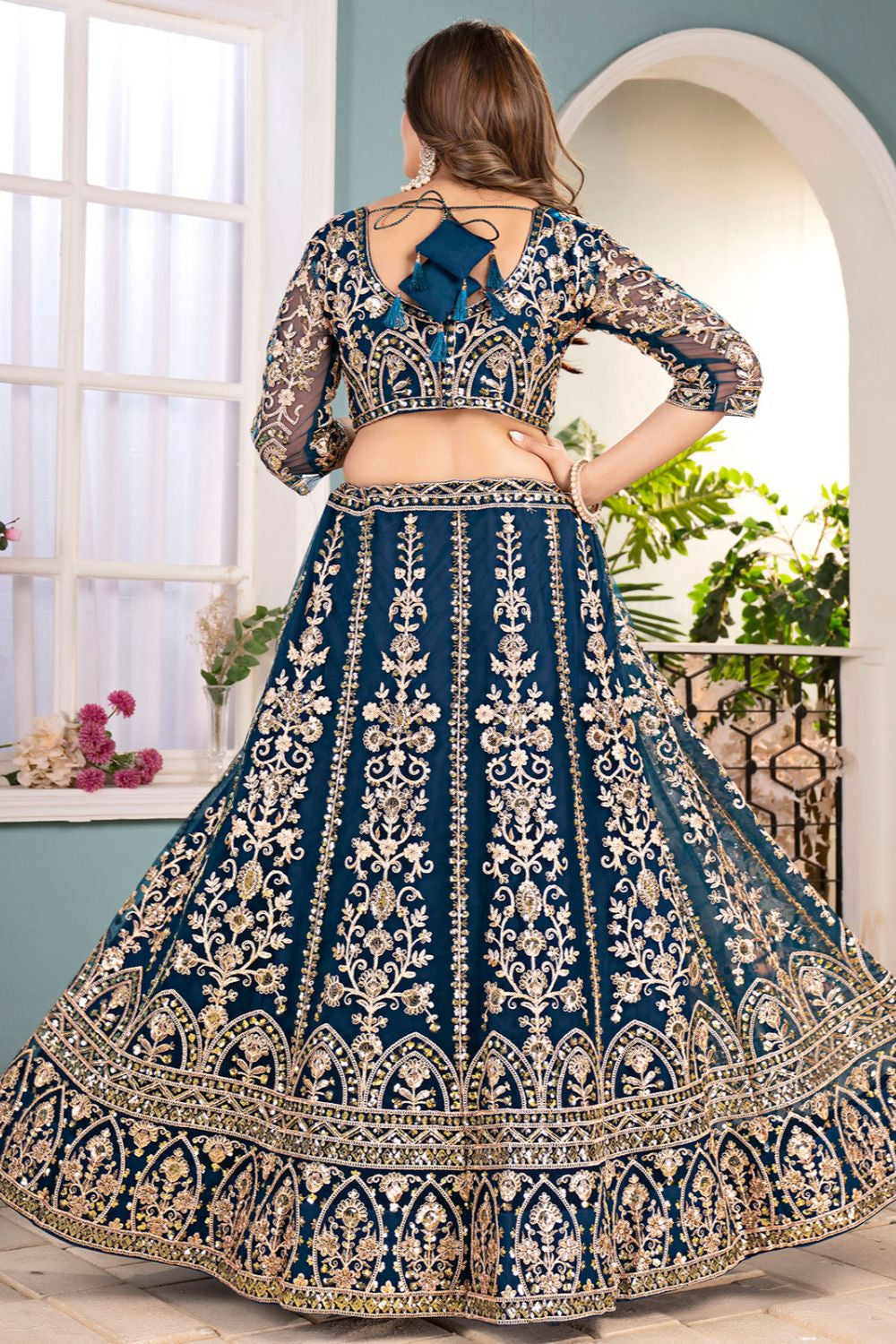 Purple Net Wedding Lehenga Choli Set SFRELS5606