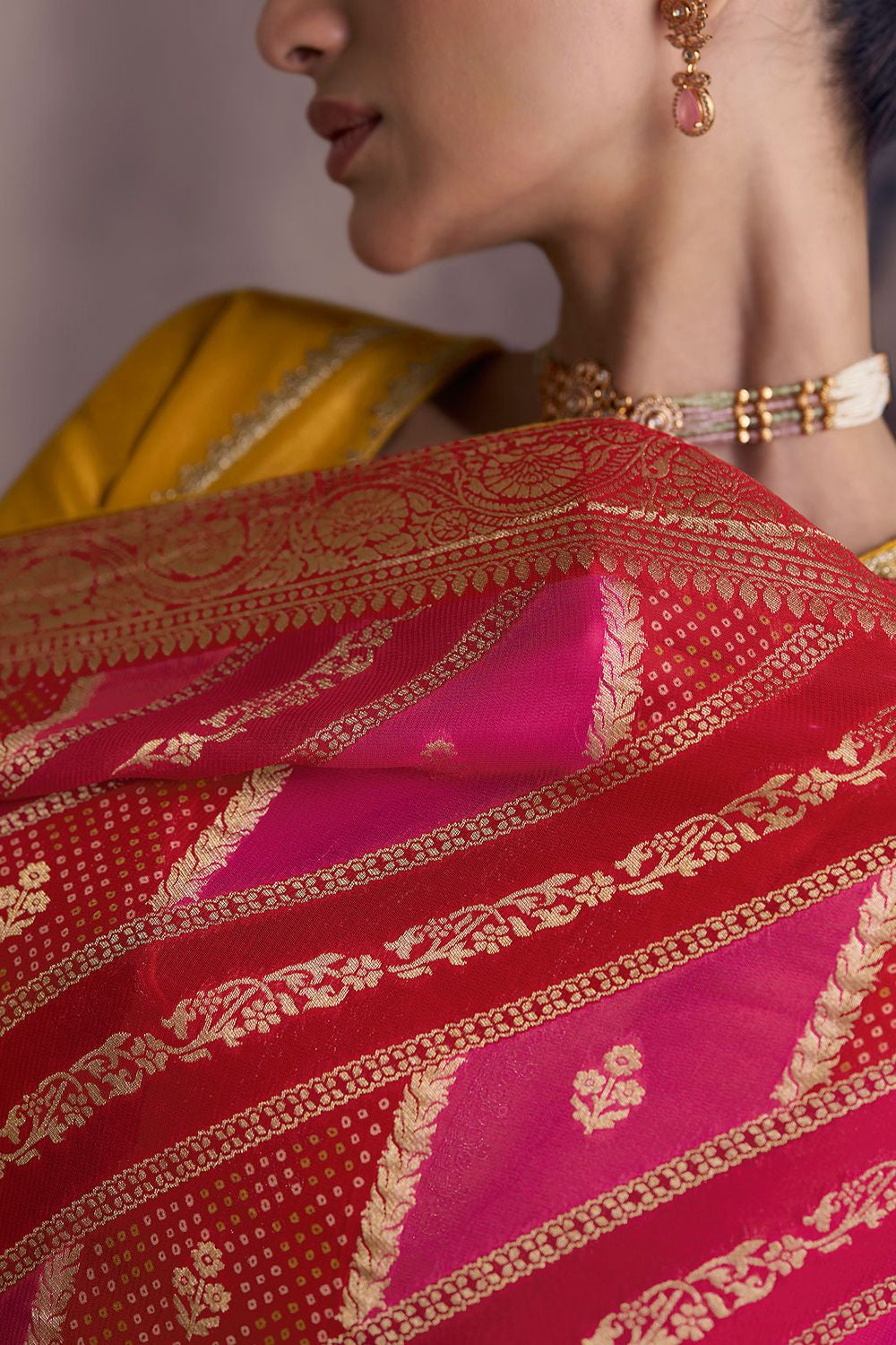 Yellow Sangeet Salwar Kameez In Shimmer Silk SFSMT40903R
