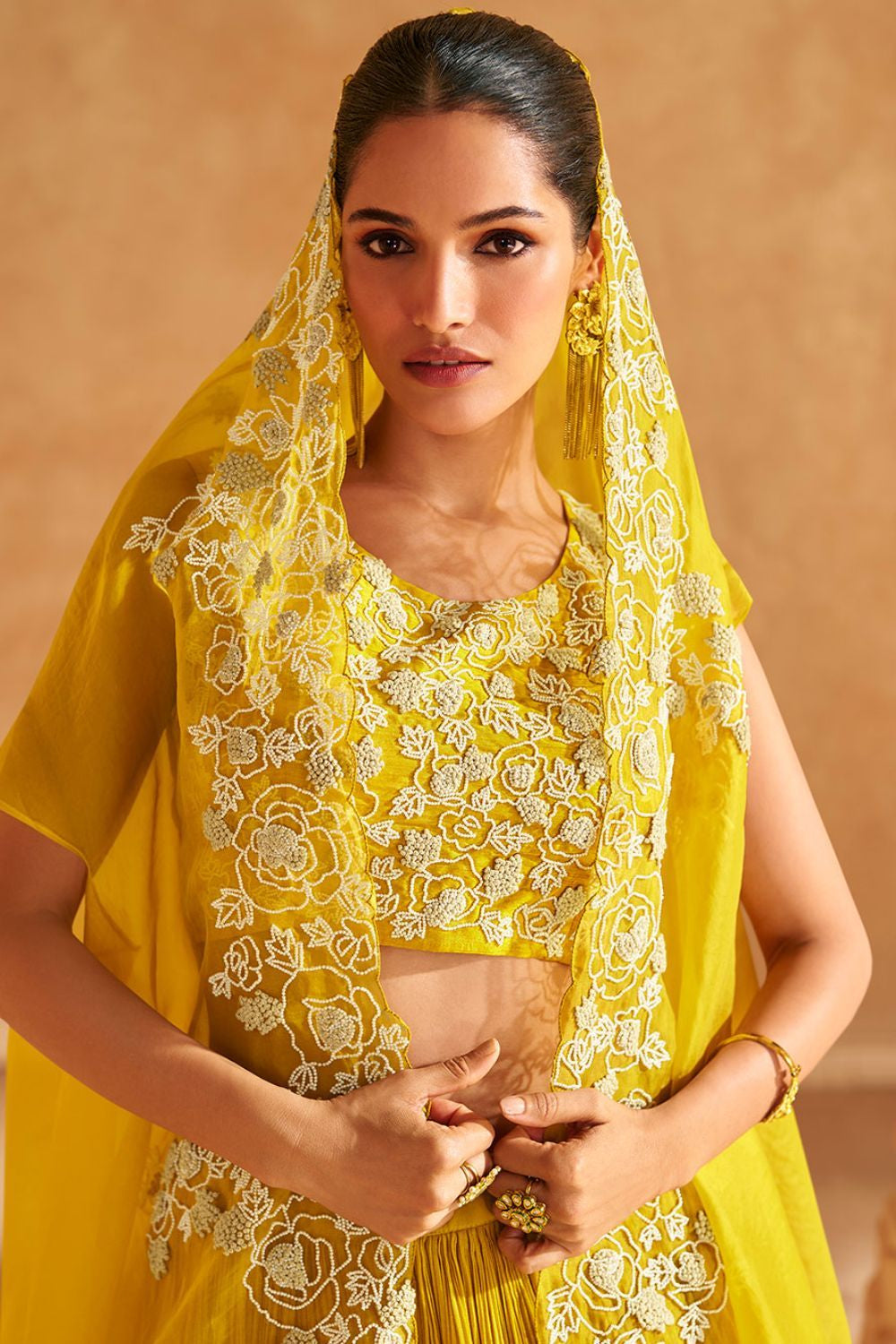 Yellow Silk Lehenga Choli - SFYS144402R