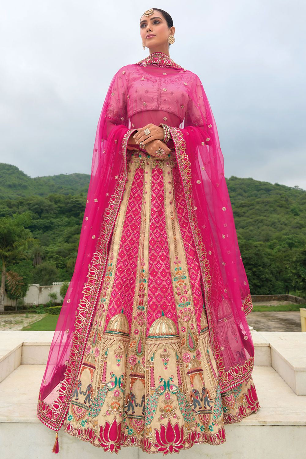 Rani Bridal Sangeet Silk Lehenga Choli Set SFSJDN25209