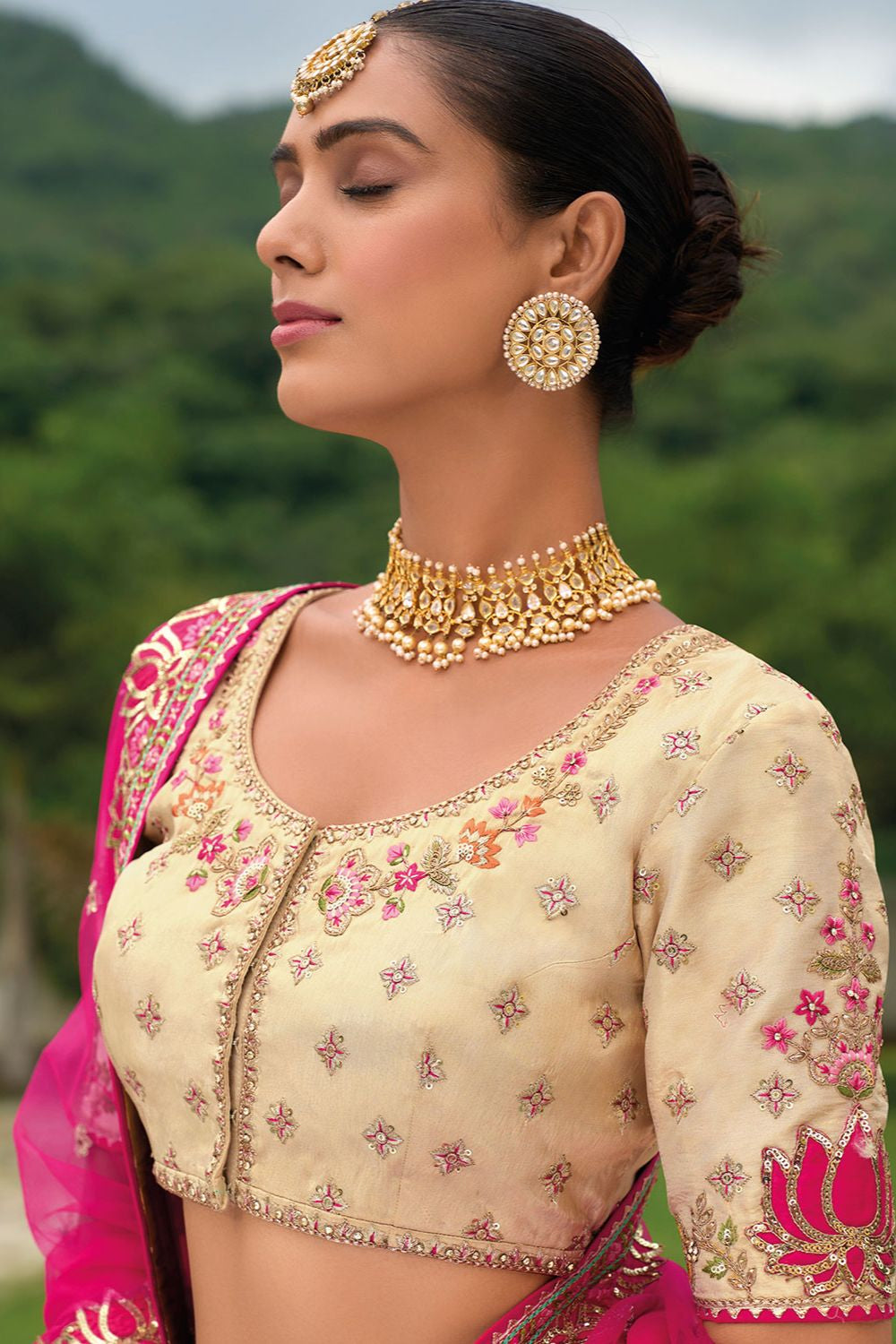Rani Bridal Sangeet Silk Lehenga Choli Set SFSJDN25209