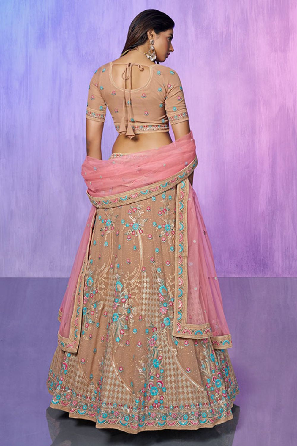 Purple Georgette Evening Reception Lehenga Choli SFARY19502