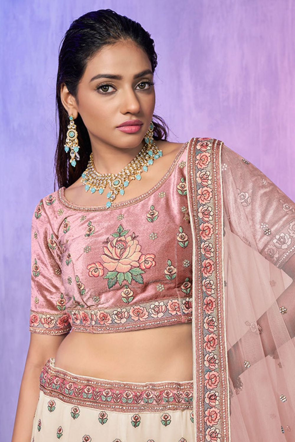 White Georgette Lehenga Choli - SFARY19514
