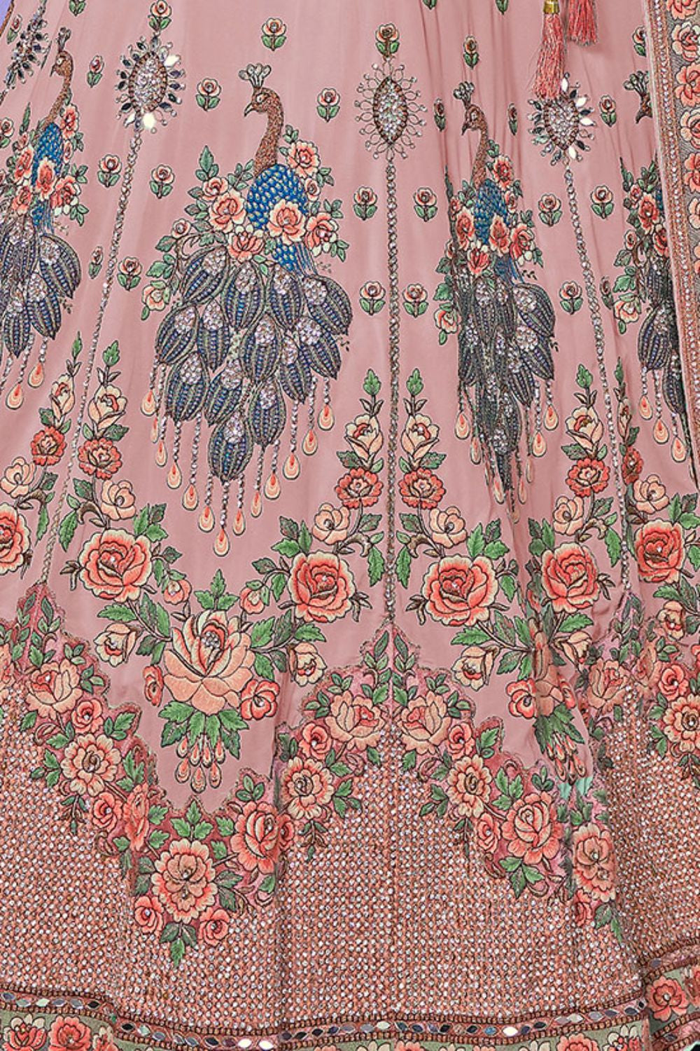 Peach Georgette Wedding Lehenga Choli SFARY19515