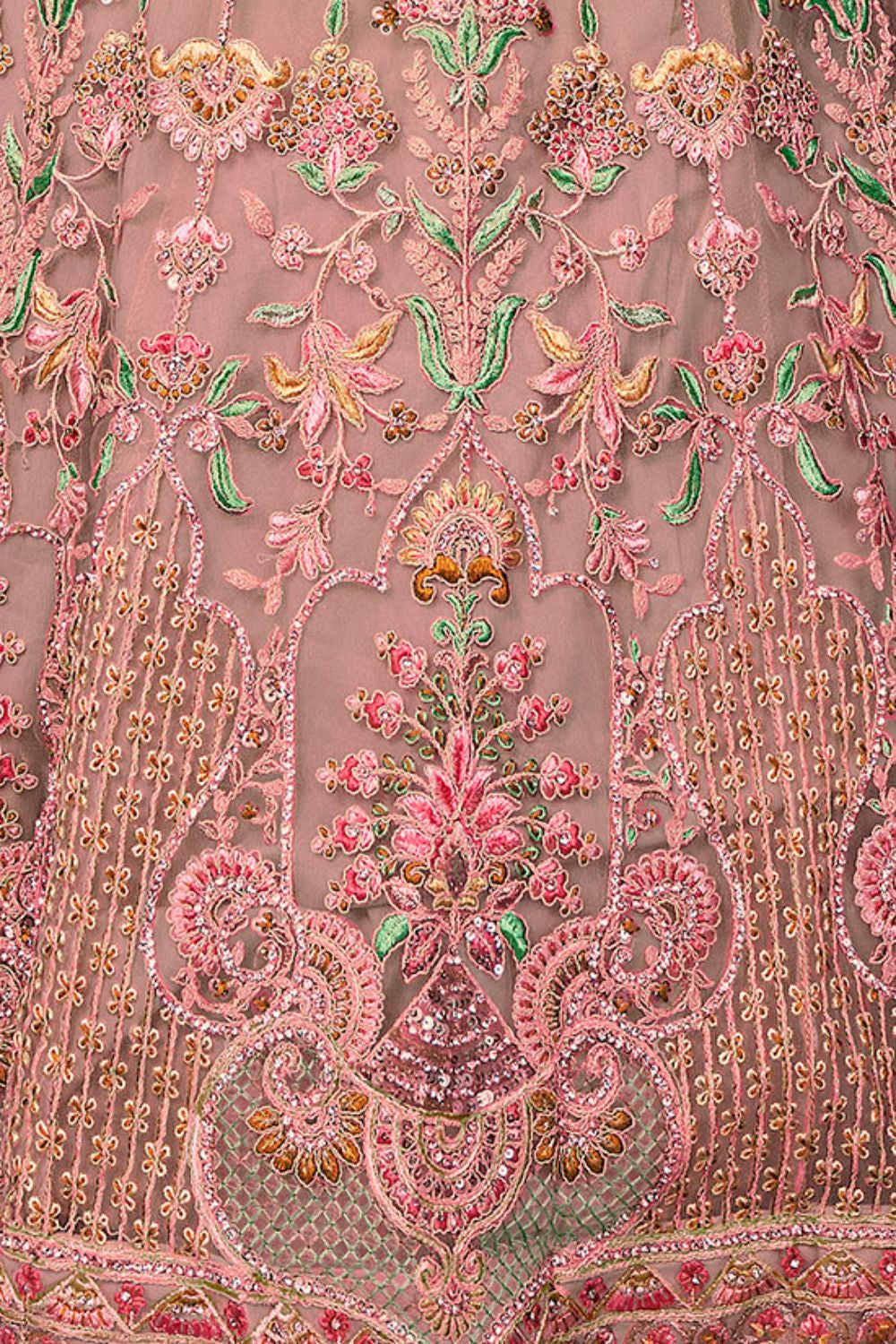 Peach Net Evening Reception Lehenga Choli SFARY19516