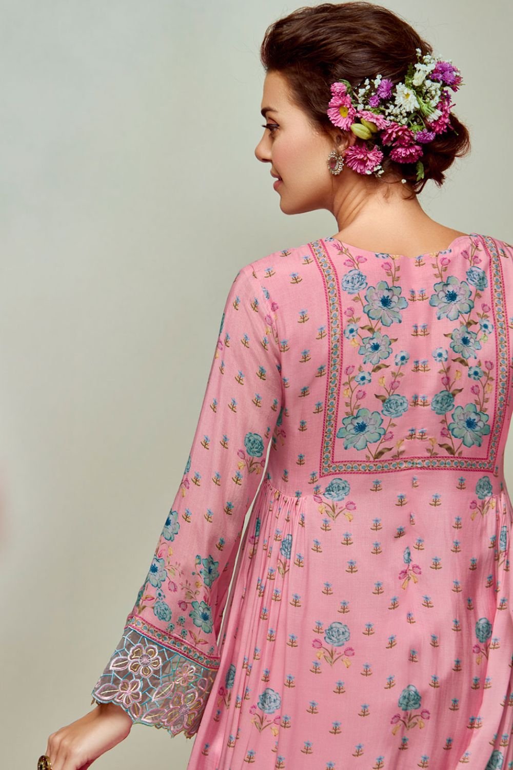 Pink Plus Size Embroidered Pure Muslin Salwar Kameez SFYS155202