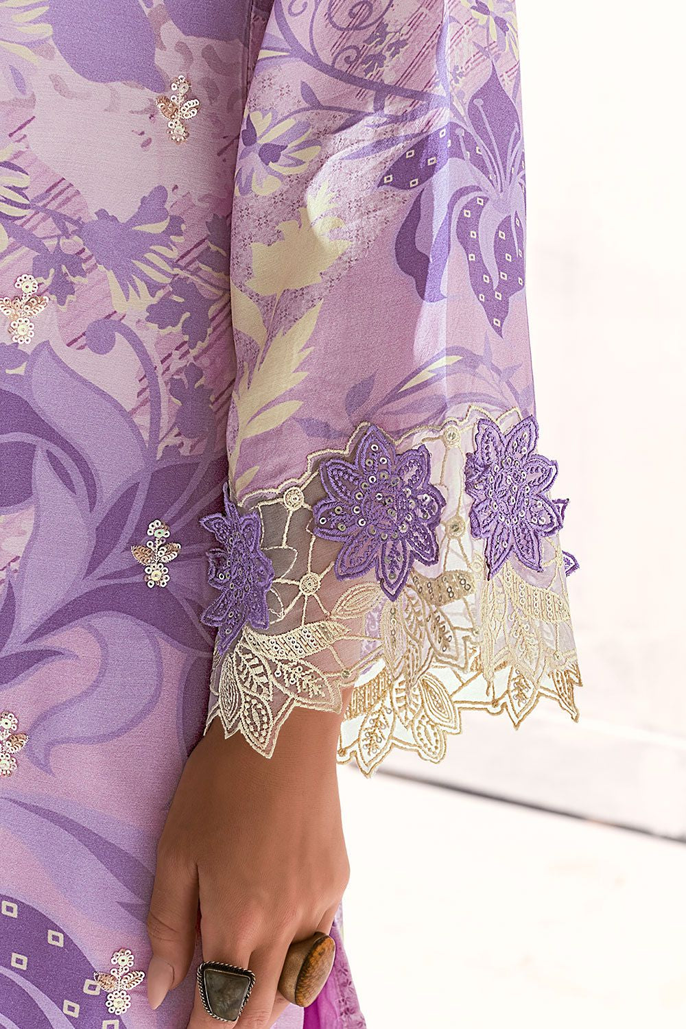 Purple Muslin Plus Size Salwar Kameez SFYS15740