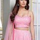 Pink Evening Party Lehenga Choli In Georgette SFSR268601