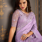 Purple Wedding Sangeet Saree In Silk For Ceremonial SRSF280162