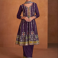 Purple Readymade Wedding Sangeet Party Palazzo Suit In Chinon SFSR273123