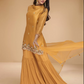 Yellow Wedding Sangeet Party Sharara Salwar Suit In Organza SFZ148640