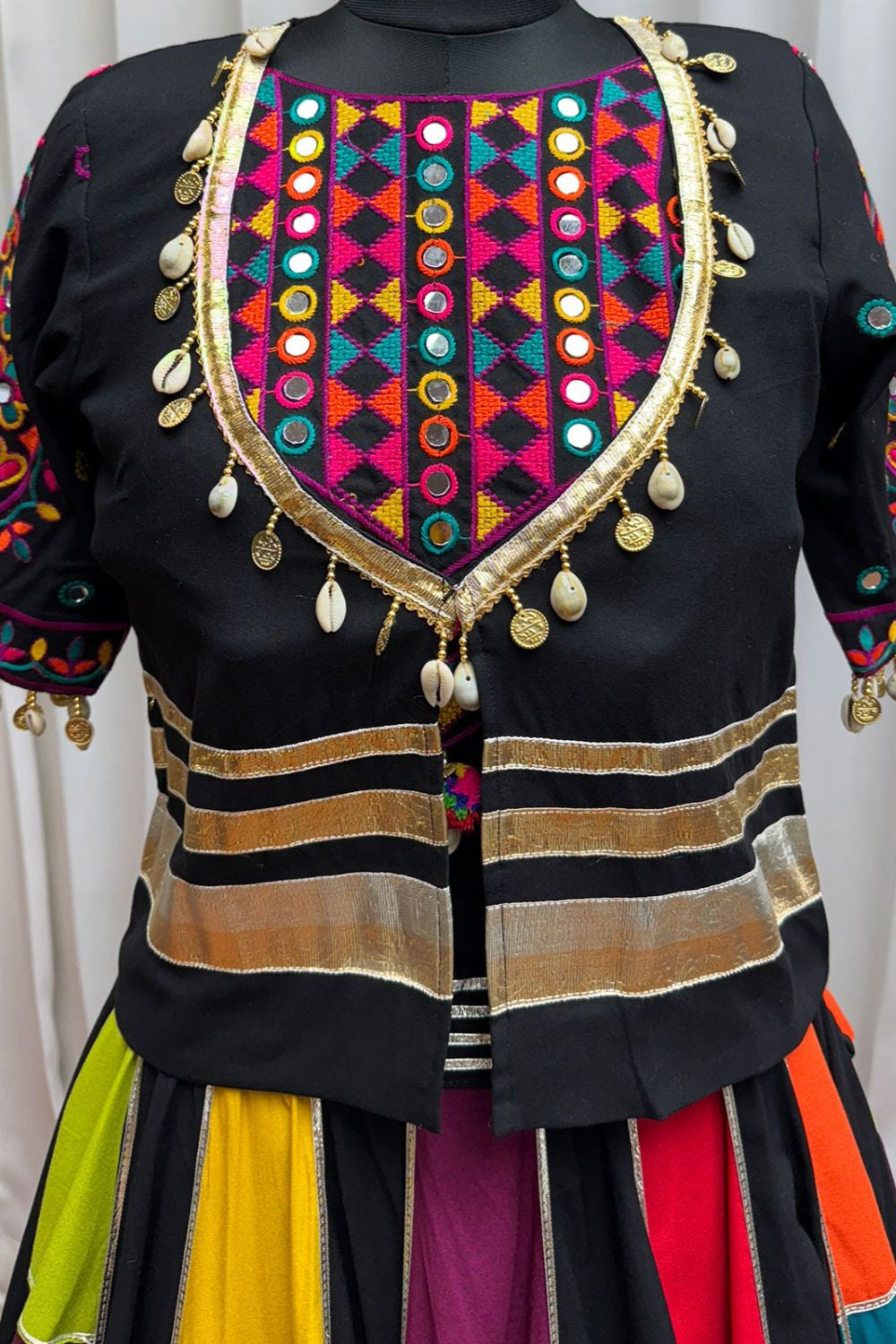 Black Cotton Navratri Chaniya Choli SFKHU20402
