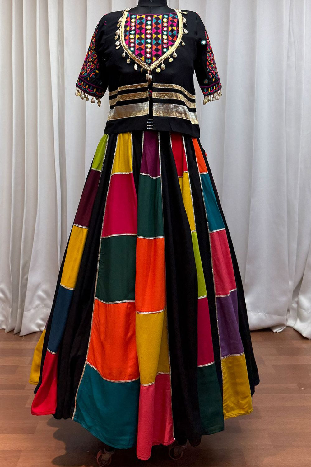 Black Cotton Navratri Chaniya Choli SFKHU20402