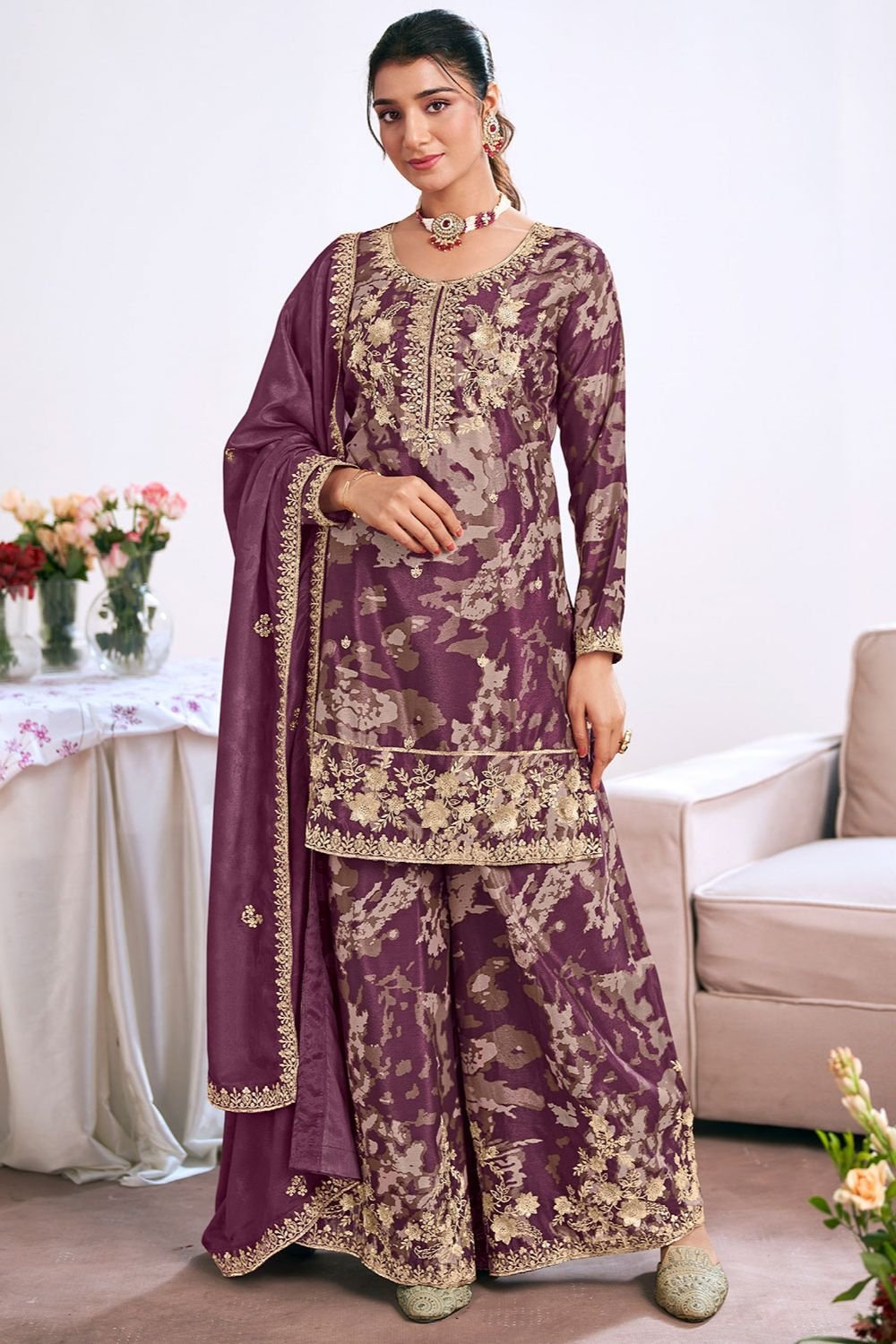 Burgundy Other Salwar Kameez - SFYS159601R