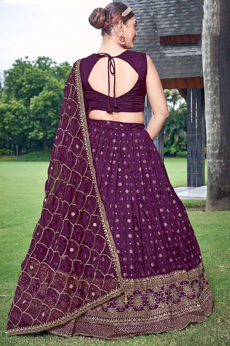 Majestic Magenta Dola Silk Designer Lehenga SFSA477502R