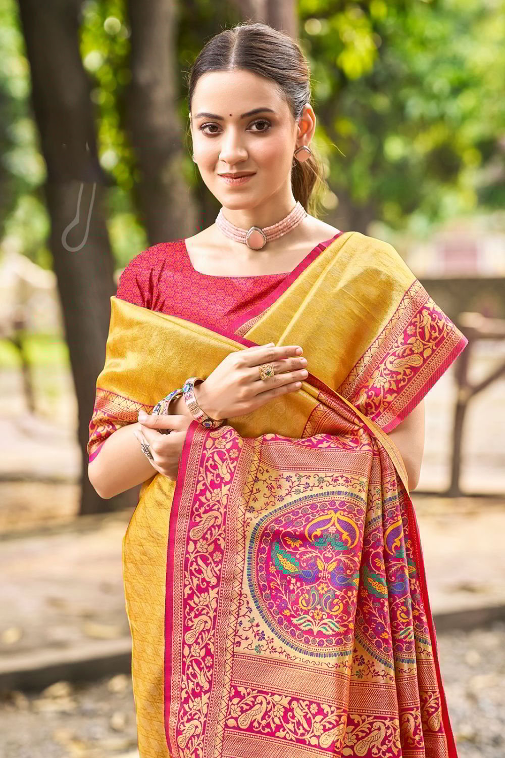 Yellow Sangeet Kanjivaram Silk Sarees SFSGM119203