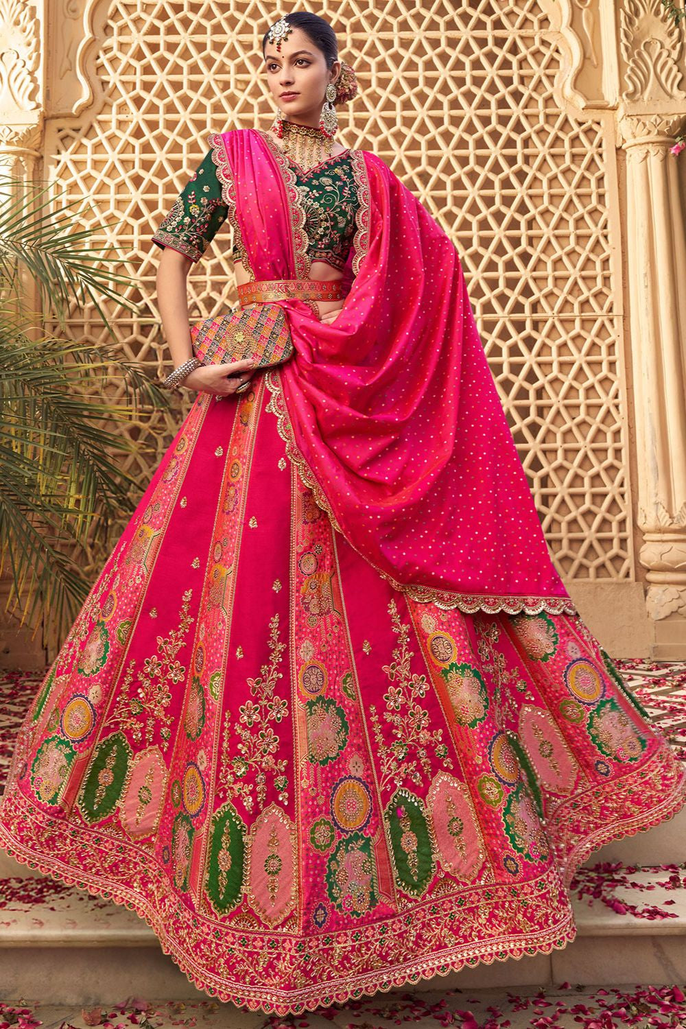 Pink Banarasi Lehenga Choli - SFSA505202