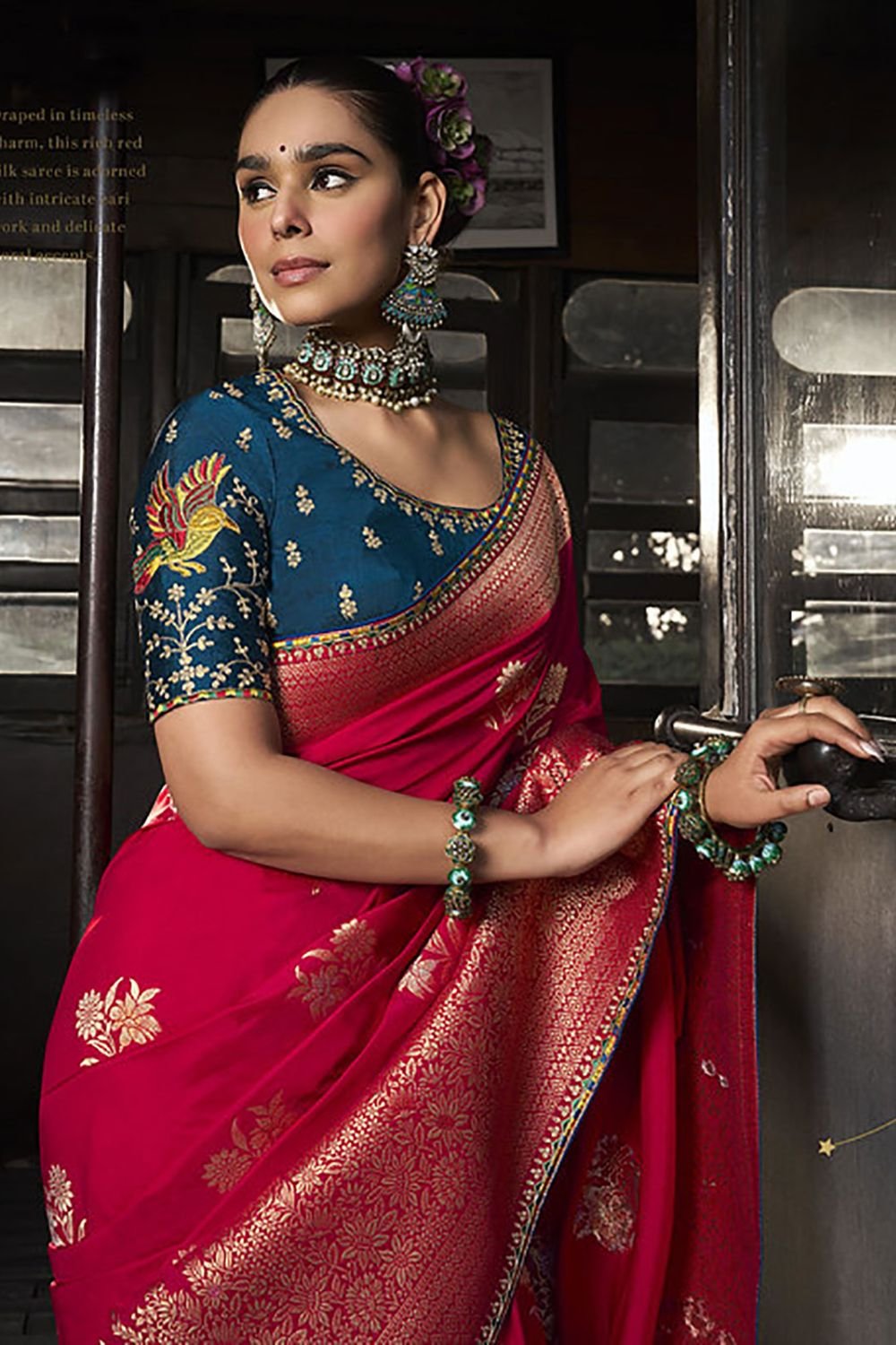 Pink Silk Wedding Party Saree Blouse SFSBL2901